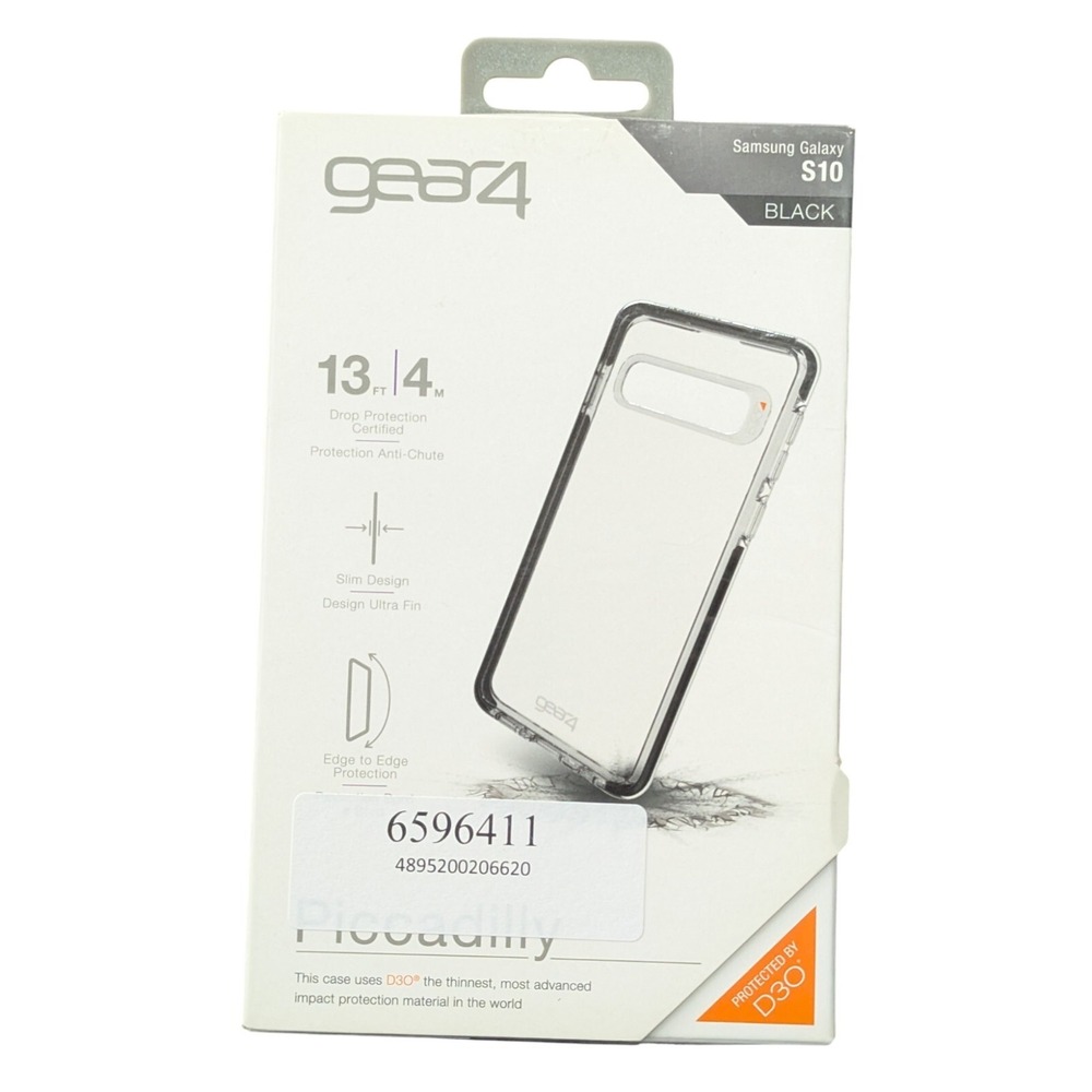 F1. Gear4 Piccadilly Series Case for Samsung Galaxy S10 - Clear/Black D30
